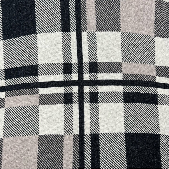 Joseph A. Plaid Turtleneck Sweater Black/Multi Long Dolman Sleeve Large - Picture 6 of 12